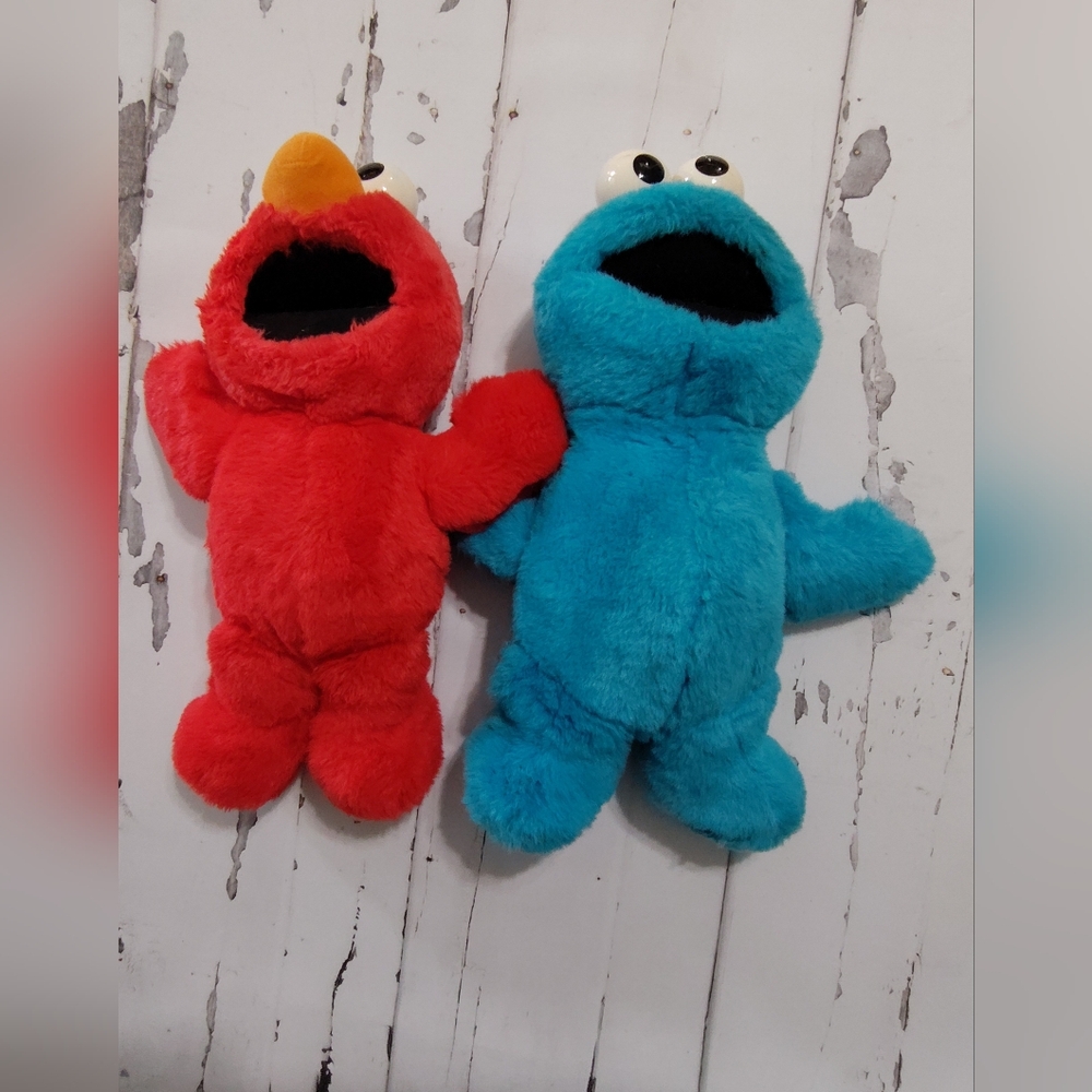 Sesame Street 90s Vintage Tickle Elmo And Cookie Monster 16" Working - Picture 1 of 6